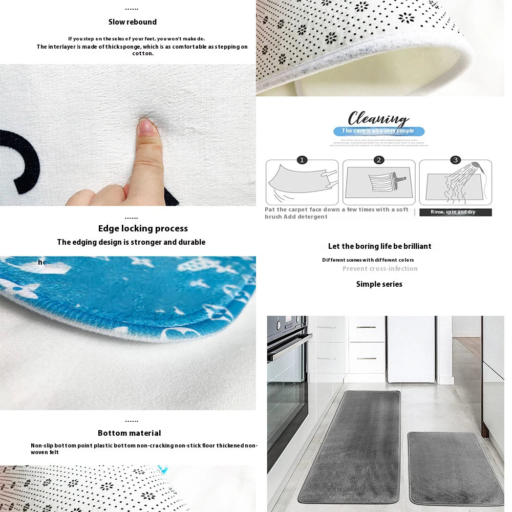 S-Smurfs Floor Mat Cheaper Anti-slip Modern Living Room Balcony Printed Bedside Mats