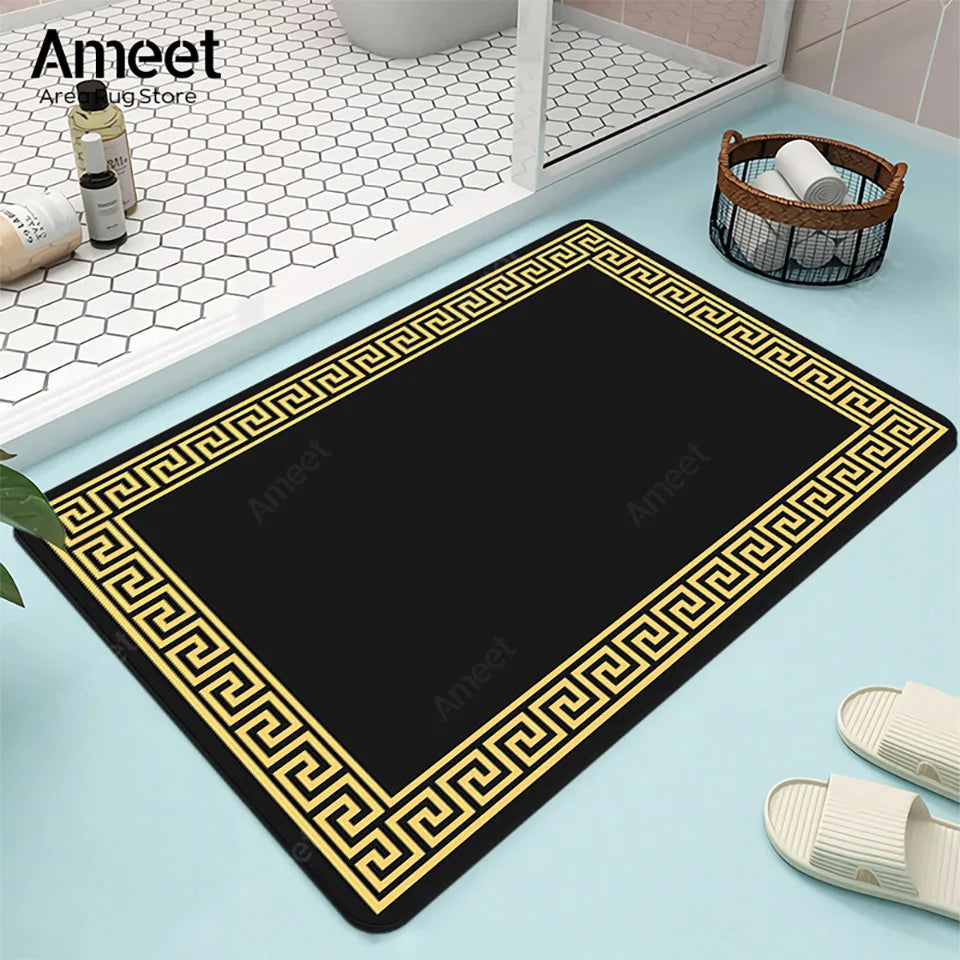 Water Absorbent Bathroom Mat Kitchen Floor Mat Non-slip Bath Rug Luxury Door Mat Decoration Home Footmat Washing Machine Top Mat