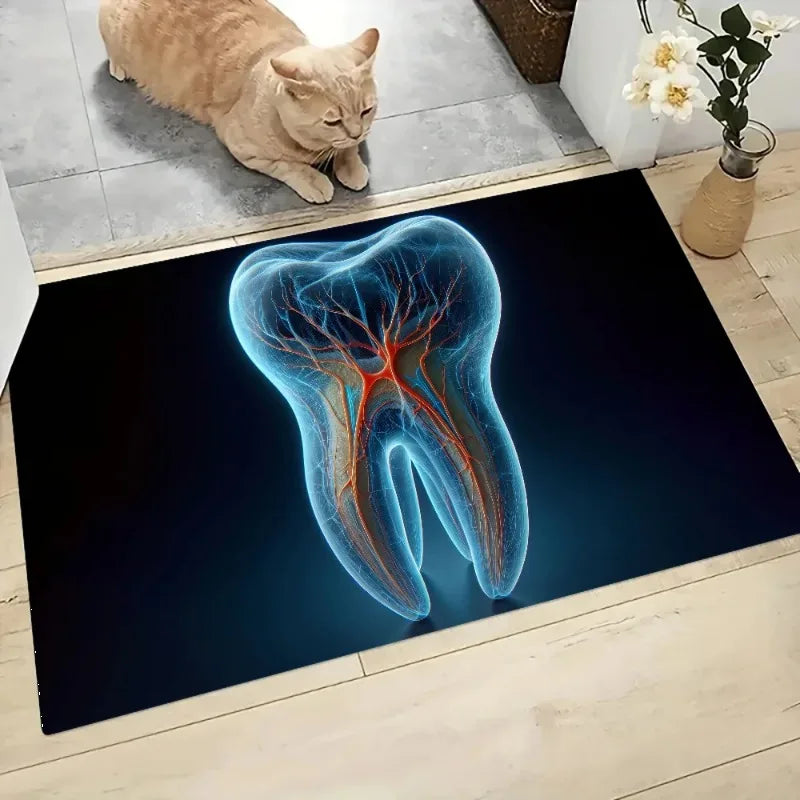 The Dentist Tooth Floor Mat Graphic Printed Flannel Doormats for