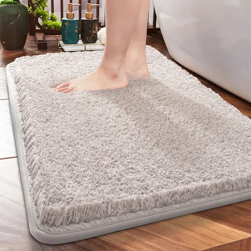 Household Bathroom Foot Mat Thicken Solid Colour Simple Bathroom