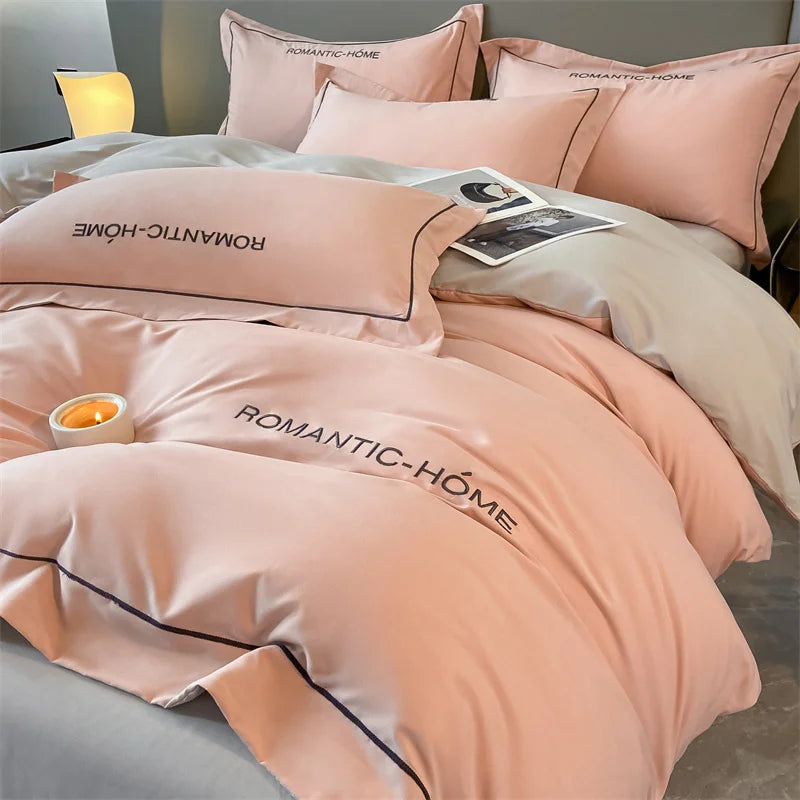 1 Set Cotton Bedding Set with Duvet Cover Bed Sheet Pillowcase Luxury