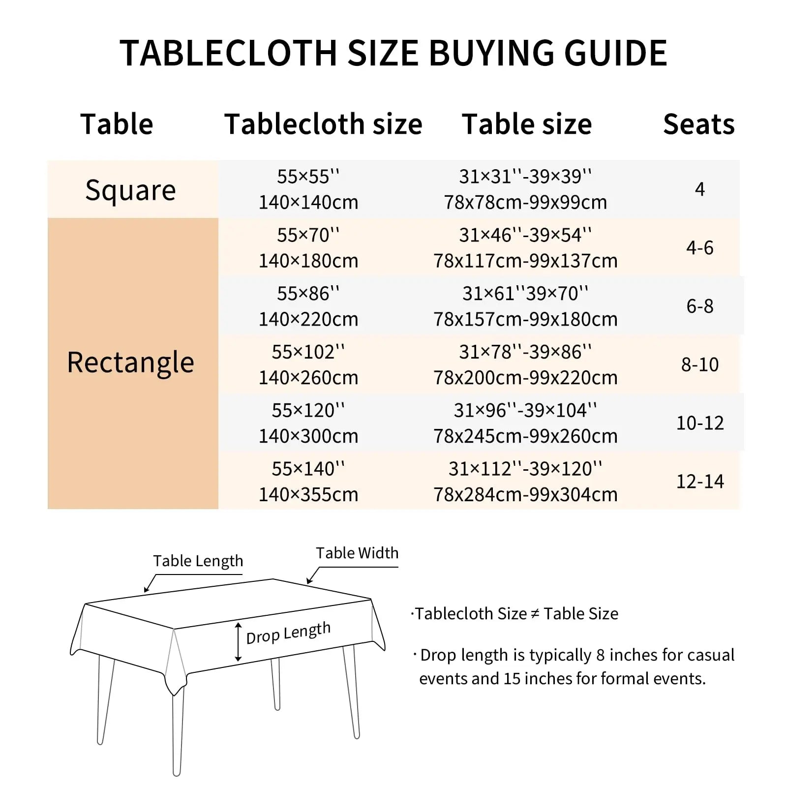 Tablecloth for Rectangle Table, Cotton Linen Table Cloth, Waterproof