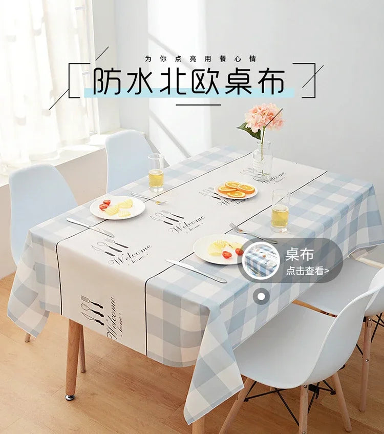 New Rectangular Household Tablecloth Simple and Dirt Resistant Waterproof