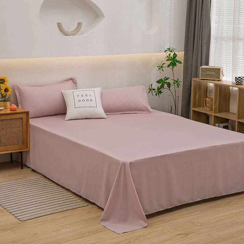 Simple pure color aloe cotton bed sheet single piece home skin-friendly