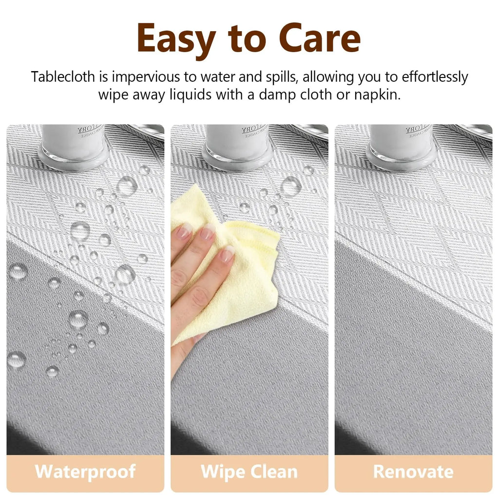 Tablecloth for Rectangle Table, Cotton Linen Table Cloth, Waterproof