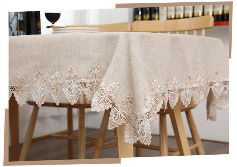 Plain Colour Tablecloth Cotton Linen Pure Light Gray European Style