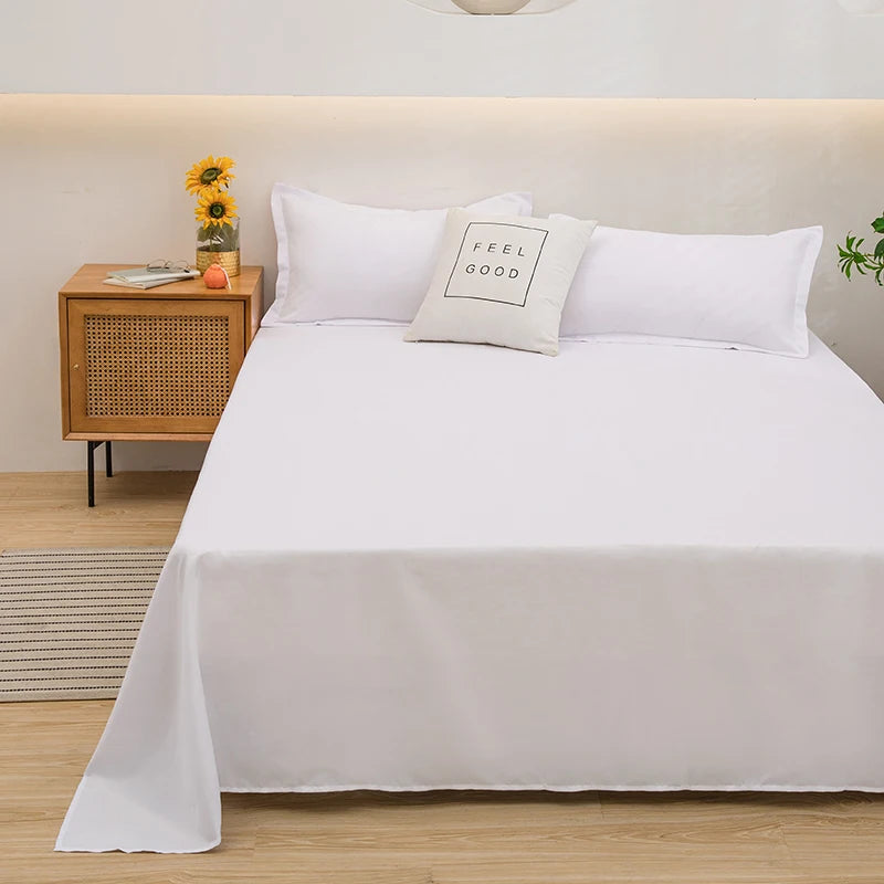 Soft Home Bed Linen Sheets Bed Flat Sheet for Double Bed Plain