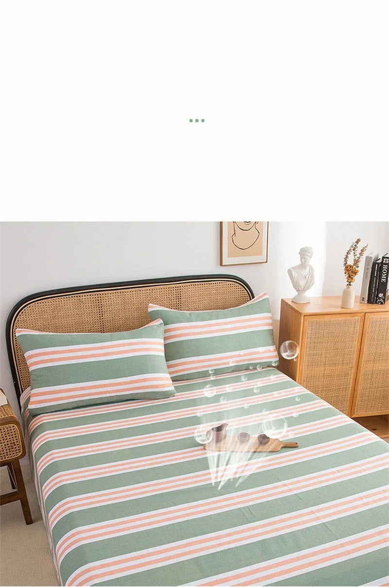 Soft 100% Cotton Coarse Cloth Bed Sheet Thick Sleep Naked Single Double Bedsheet