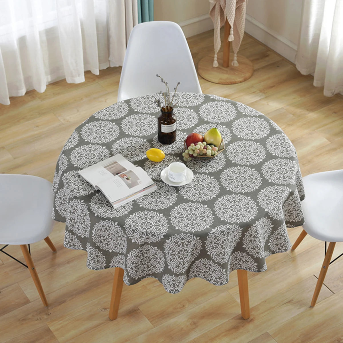 Round Tablecloth Washable Table Cloth Decorative Table Cover for Wedding