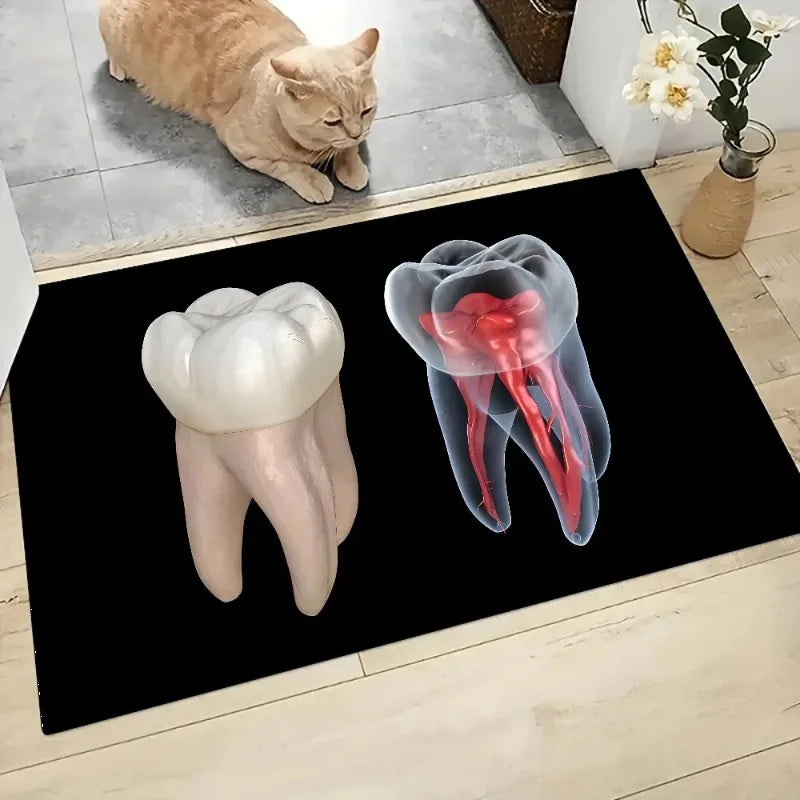 The Dentist Tooth Floor Mat Graphic Printed Flannel Doormats for
