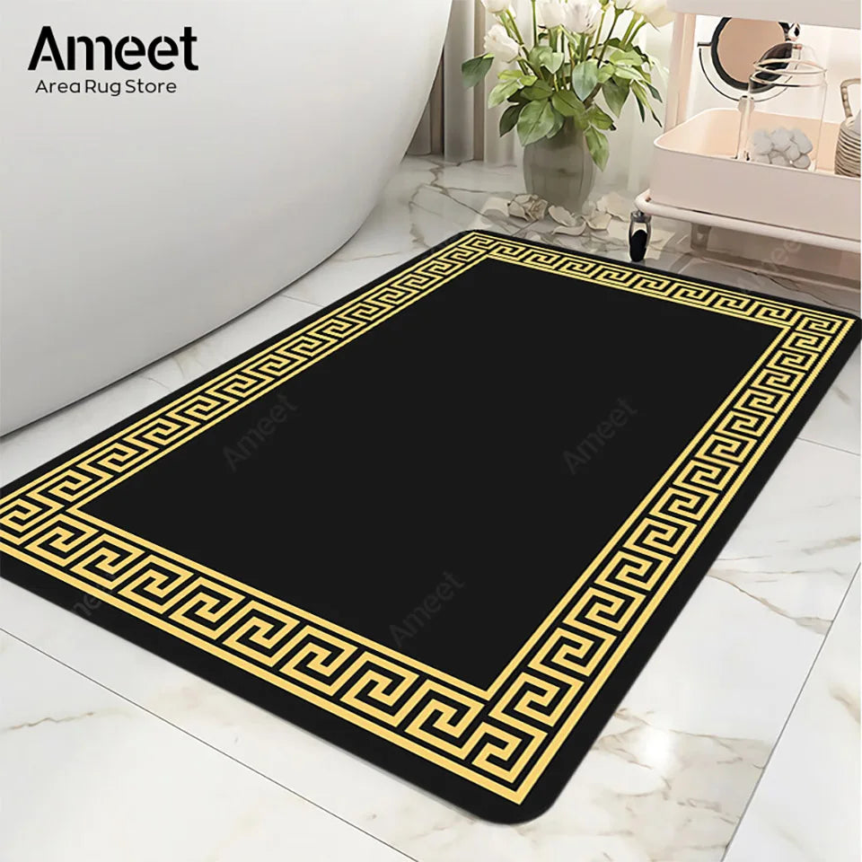 Water Absorbent Bathroom Mat Kitchen Floor Mat Non-slip Bath Rug Luxury Door Mat Decoration Home Footmat Washing Machine Top Mat