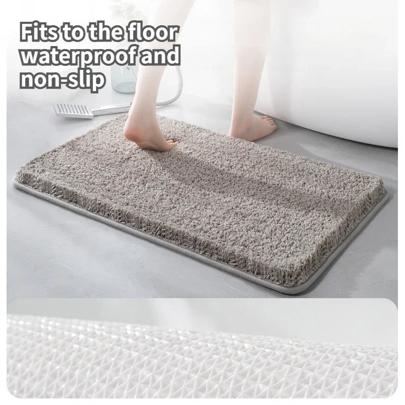 Household Bathroom Foot Mat Thicken Solid Colour Simple Bathroom