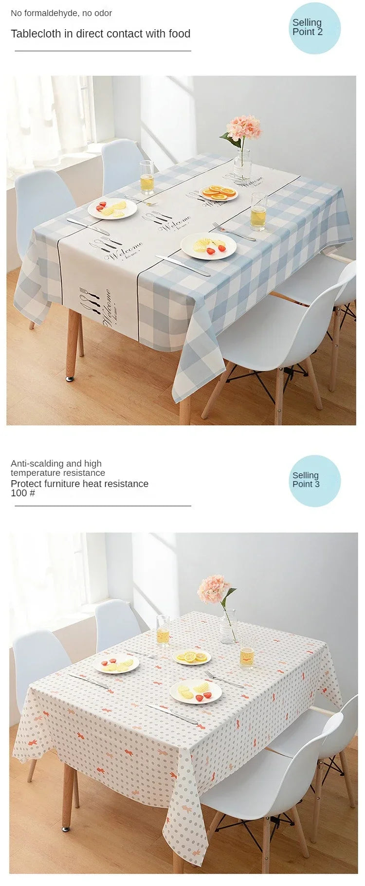 New Rectangular Household Tablecloth Simple and Dirt Resistant Waterproof