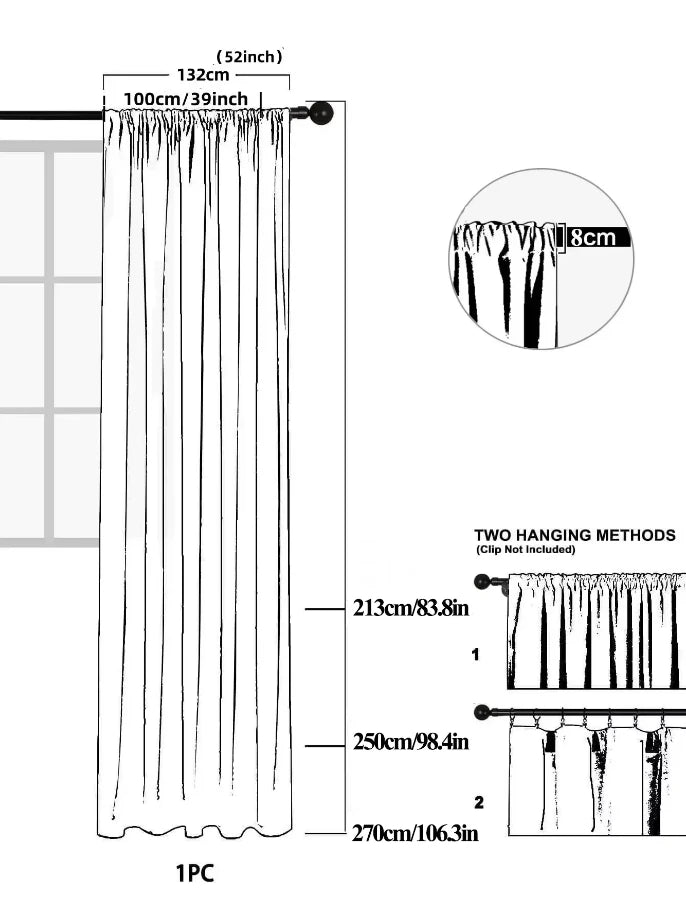 Living Room Curtains 1PC Light Luxury Pink Princess Style