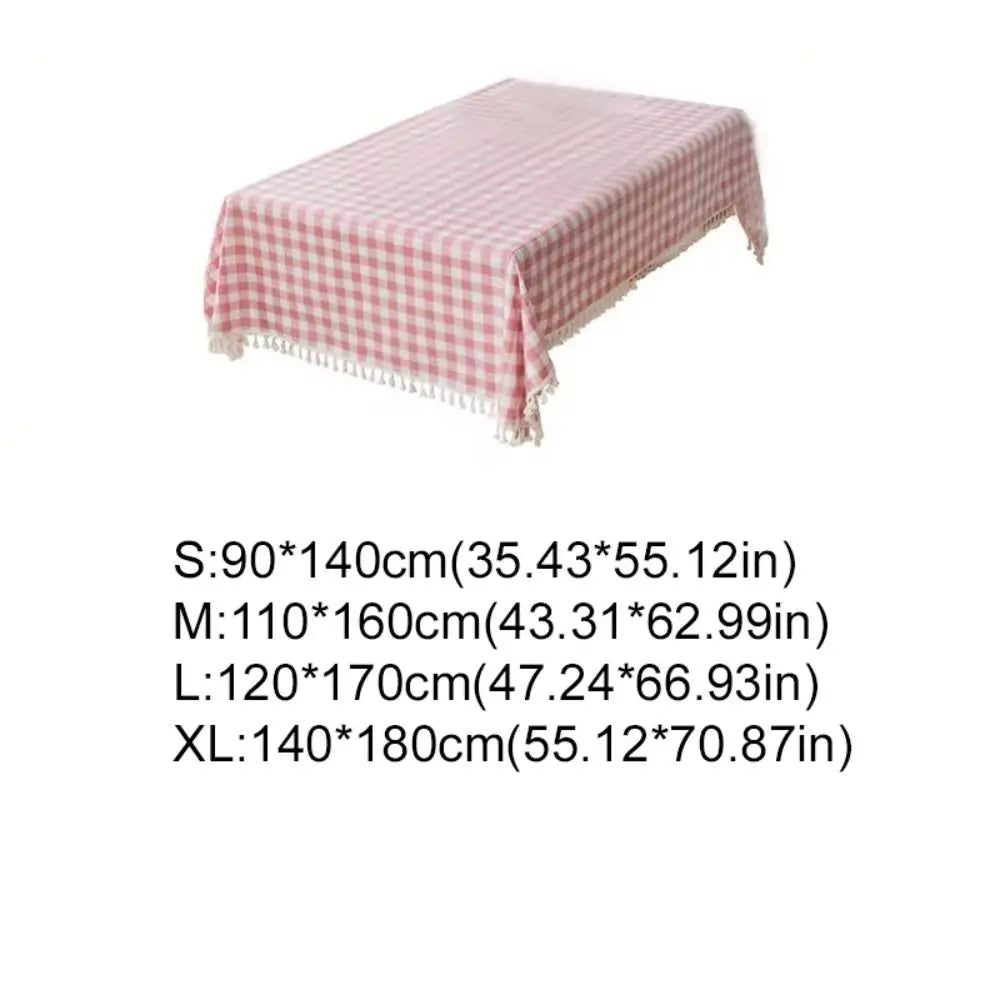 Table Decor Linen Plaid Tablecloth Waterproof Antifouling Table Cover