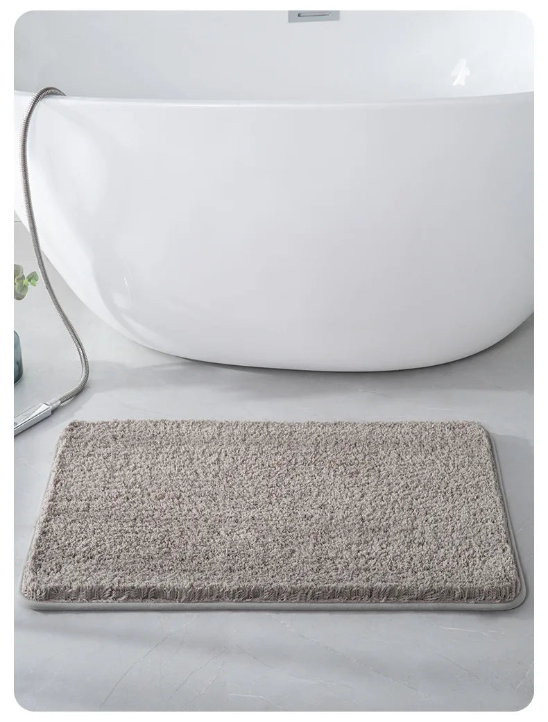 Household Bathroom Foot Mat Thicken Solid Colour Simple Bathroom