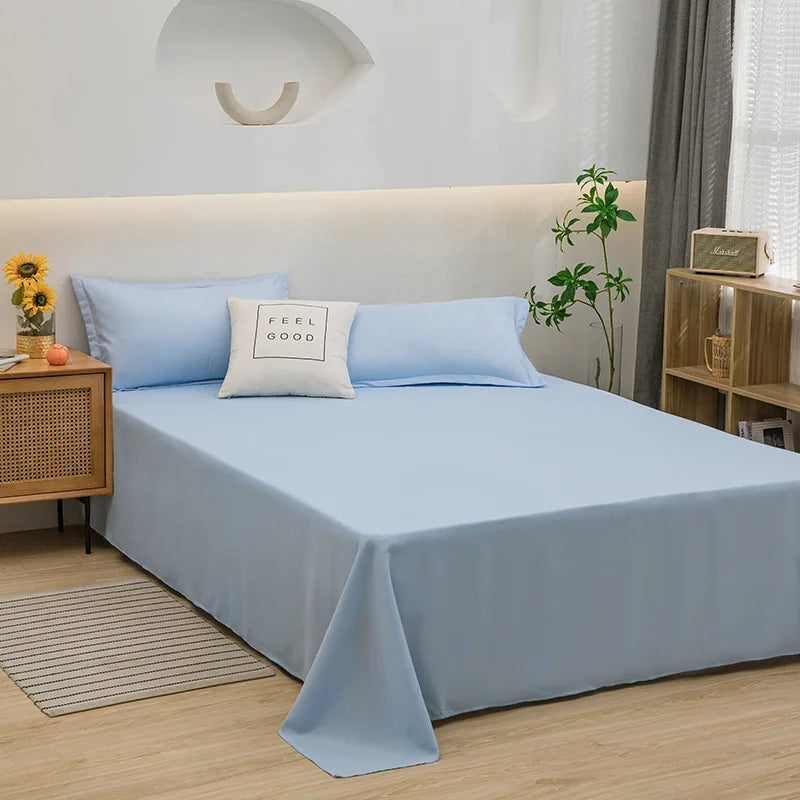 Simple pure color aloe cotton bed sheet single piece home skin-friendly