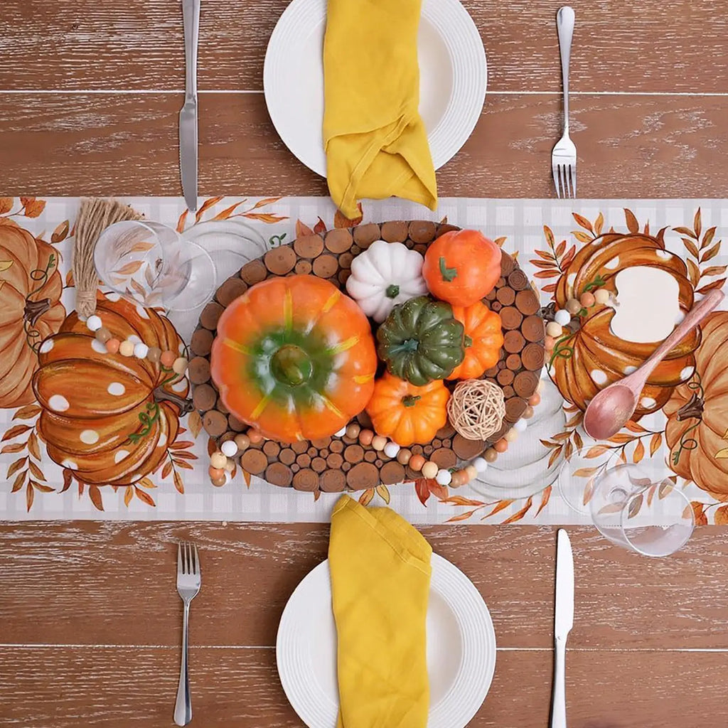 Table Runner  1PC Autumn Thanksgiving Table Runner Pumpkins