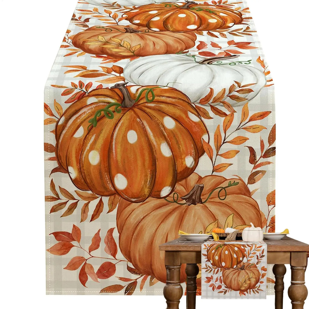 Table Runner  1PC Autumn Thanksgiving Table Runner Pumpkins