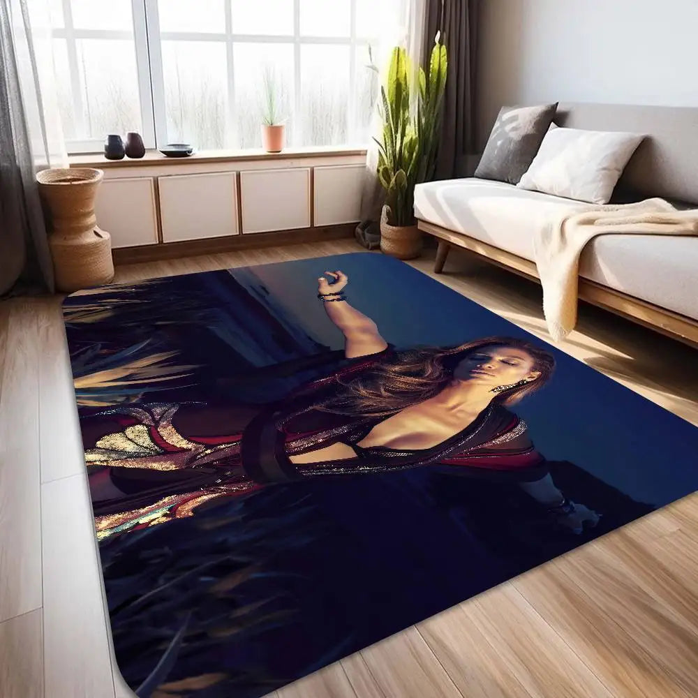 J-Jennifer Lopez Actor Singer Floor Mat Rectangle Anti-slip Home Soft