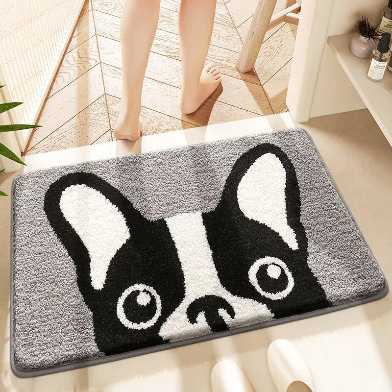 VIKAMA Bathroom Water-Absorbing Rug Cute Anti-Slip Imitation Cashmere