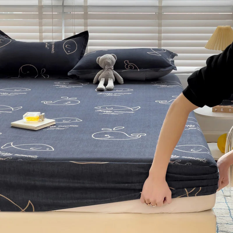 Bed Sheets Cute Animals Fitted Sheet Non Slip 침대패드 Bedspread With Elastic