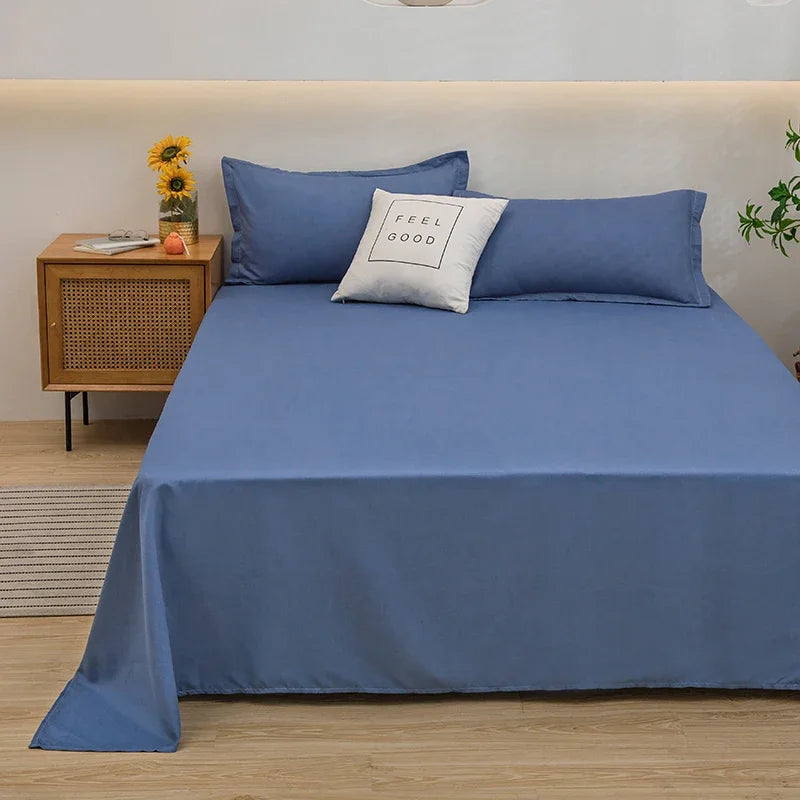 Soft Home Bed Linen Sheets Bed Flat Sheet for Double Bed Plain