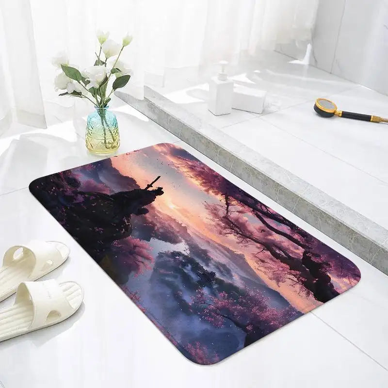 Samurai Floor Mat Bathroom Absorbent Mat Simple Door Dirt-resistant