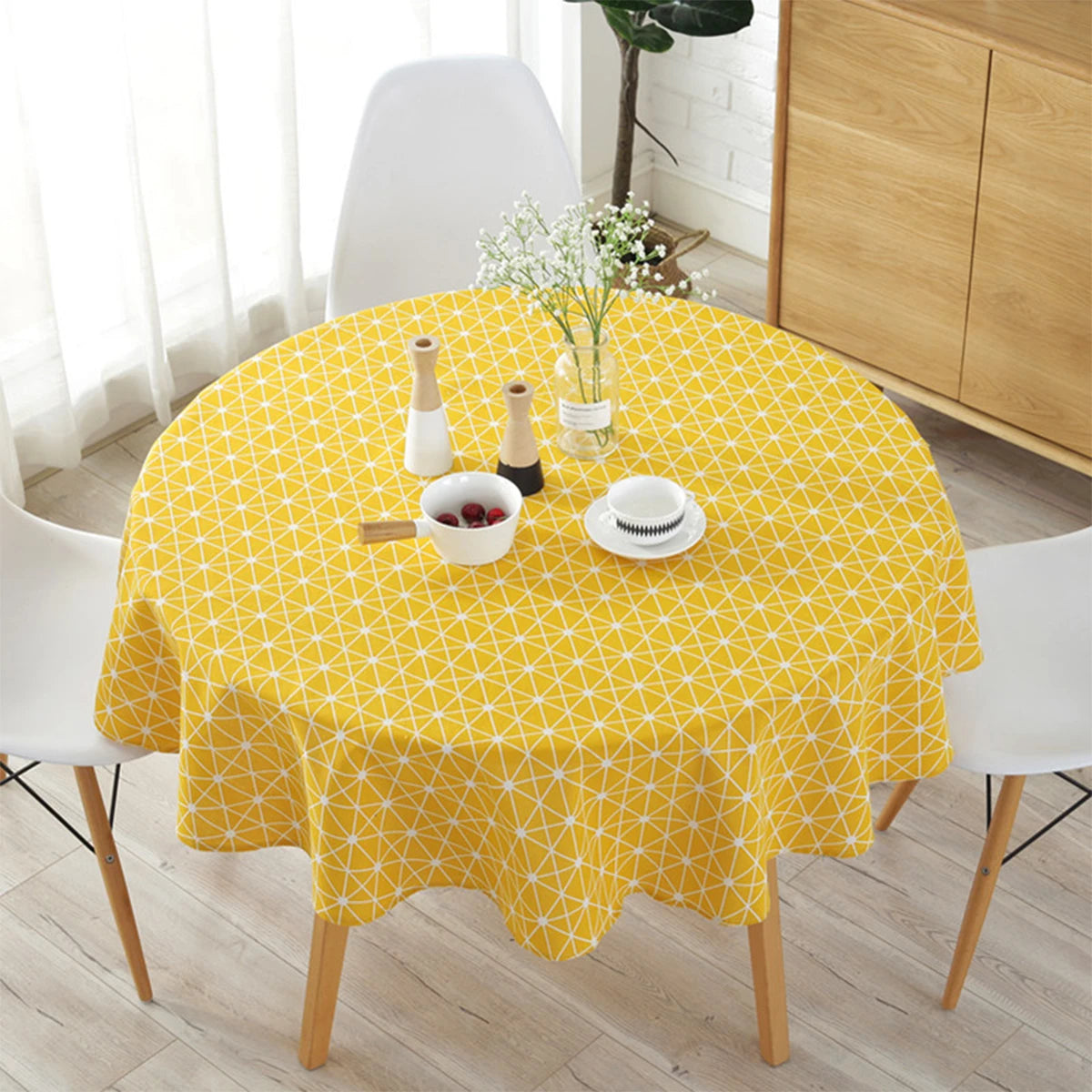Round Tablecloth Washable Table Cloth Decorative Table Cover for Wedding