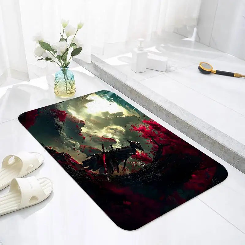 Samurai Floor Mat Bathroom Absorbent Mat Simple Door Dirt-resistant