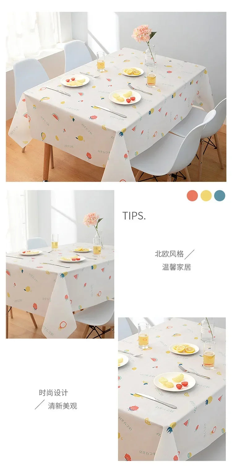New Rectangular Household Tablecloth Simple and Dirt Resistant Waterproof