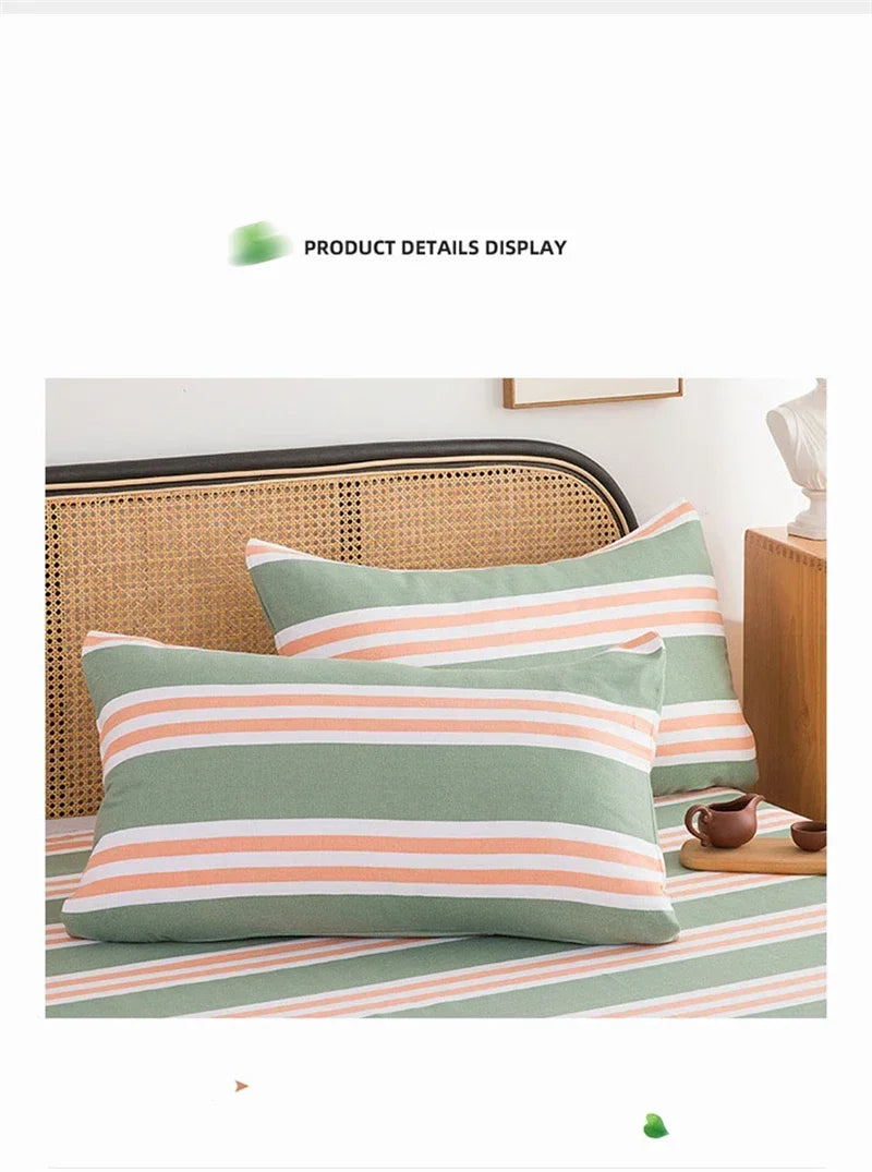 Soft 100% Cotton Coarse Cloth Bed Sheet Thick Sleep Naked Single Double Bedsheet