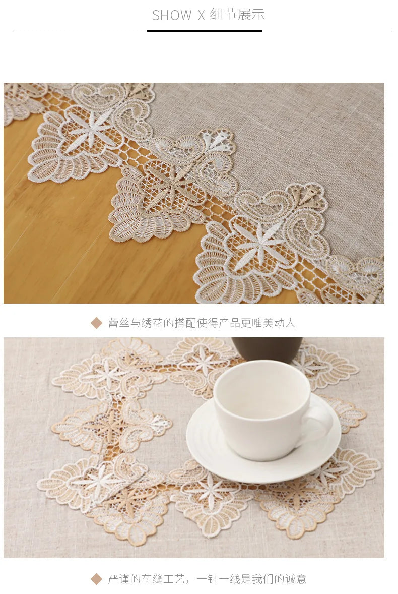 Plain Colour Tablecloth Cotton Linen Pure Light Gray European Style