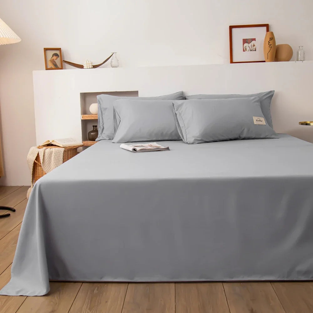 Soft Home Bed Linen Sheets Bed Flat Sheet for Double Bed Plain