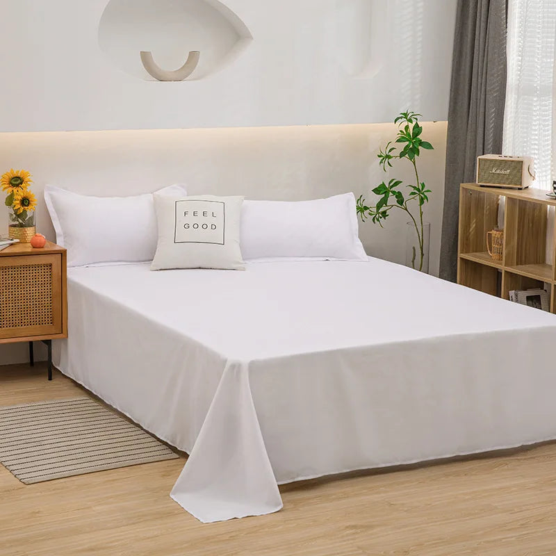 Simple pure color aloe cotton bed sheet single piece home skin-friendly