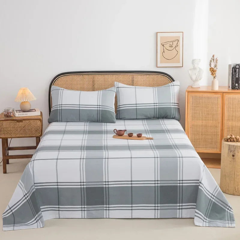 Soft 100% Cotton Coarse Cloth Bed Sheet Thick Sleep Naked Single Double Bedsheet