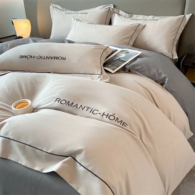 1 Set Cotton Bedding Set with Duvet Cover Bed Sheet Pillowcase Luxury