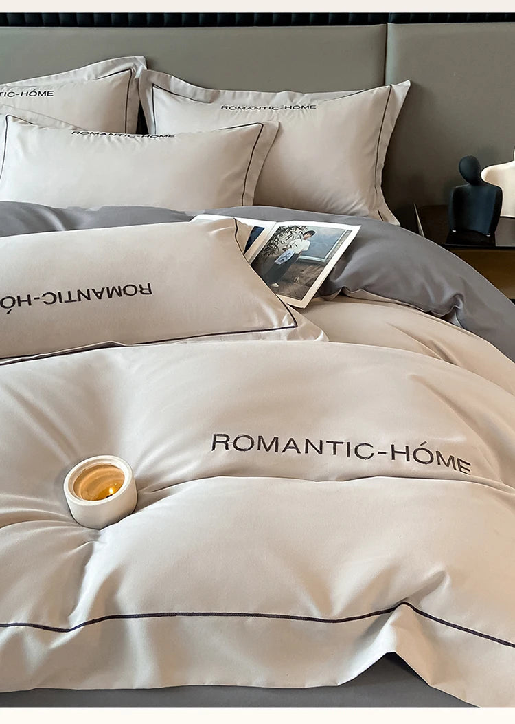 1 Set Cotton Bedding Set with Duvet Cover Bed Sheet Pillowcase Luxury