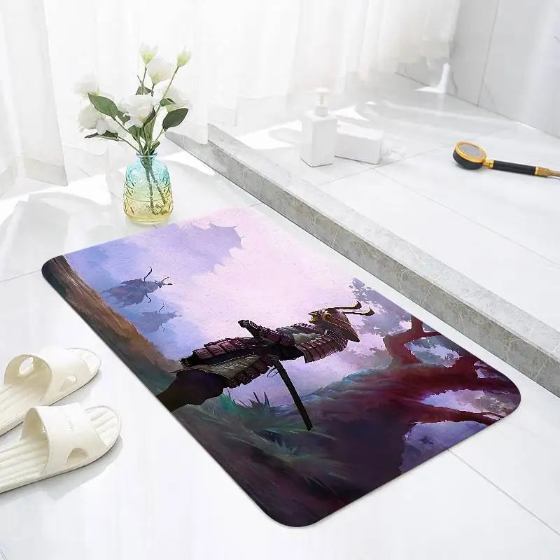 Samurai Floor Mat Bathroom Absorbent Mat Simple Door Dirt-resistant