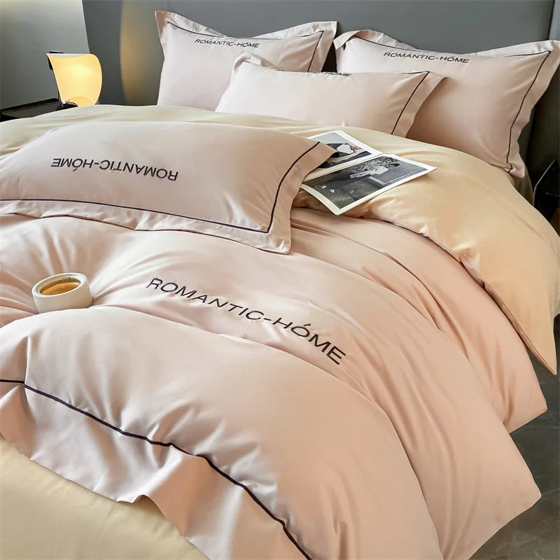 1 Set Cotton Bedding Set with Duvet Cover Bed Sheet Pillowcase Luxury
