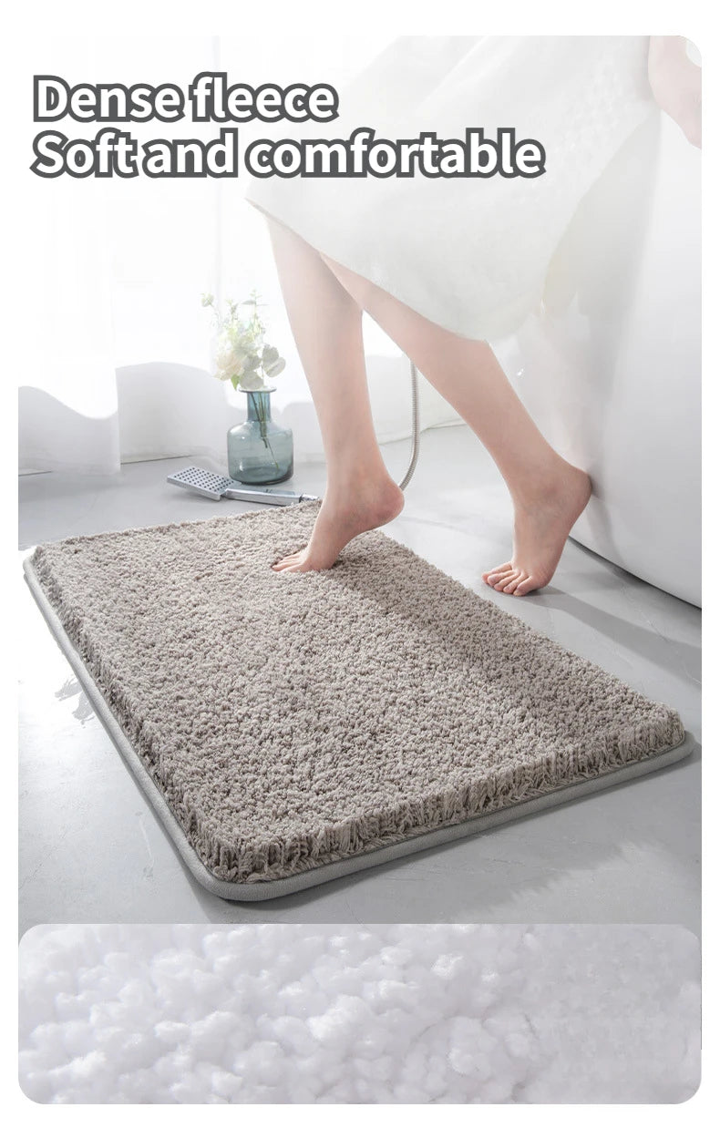 Household Bathroom Foot Mat Thicken Solid Colour Simple Bathroom